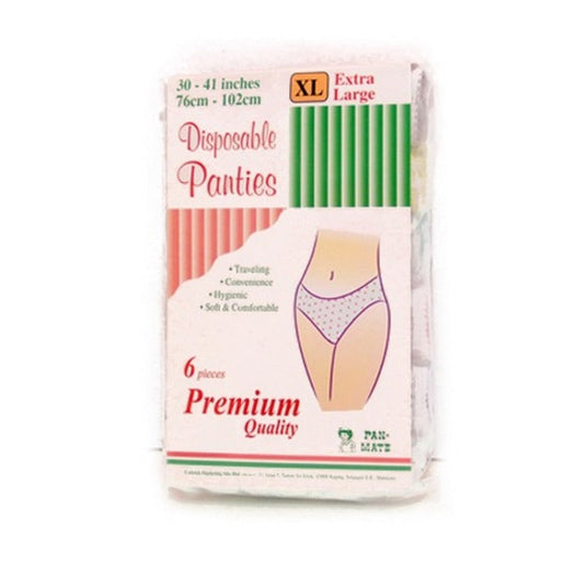PAN-MATE PREMUIM DISPOSABLE PANTIES XL 6S