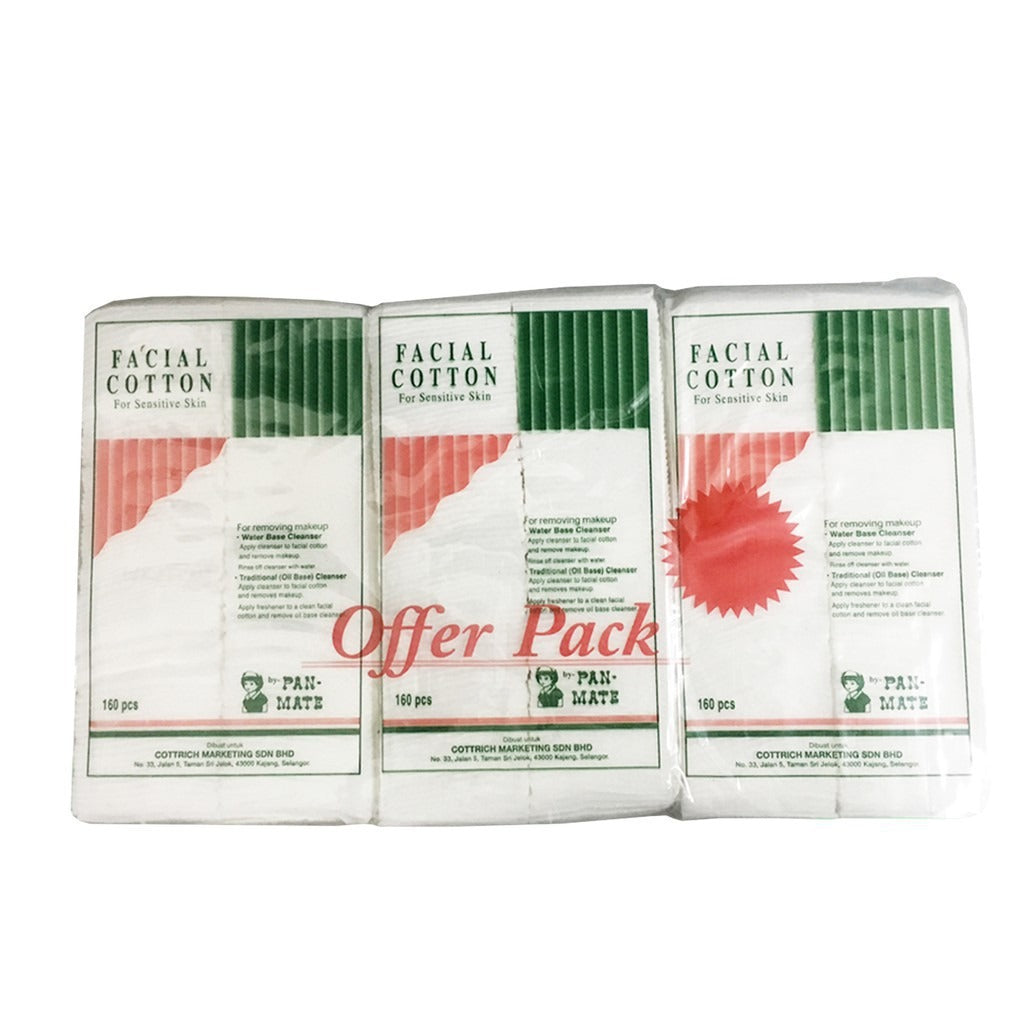 PAN-MATE FACIAL COTTON 160SX3