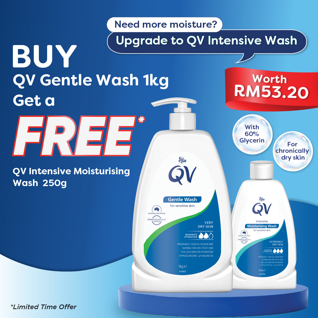 QV GENTLE WASH 1KG + INTENSIVE MOISTURISING WASH 250G