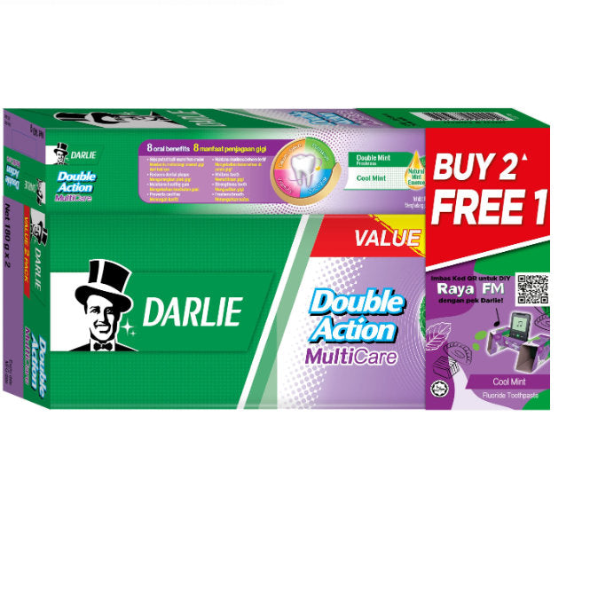 DARLIE TOOTHPASTE DOUBLE ACTION MULTICARE 180G 2S