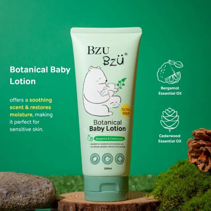 BZU BZU BOTANICAL BABY LOTION BERGAMOT & CEDARWOOD 200ML