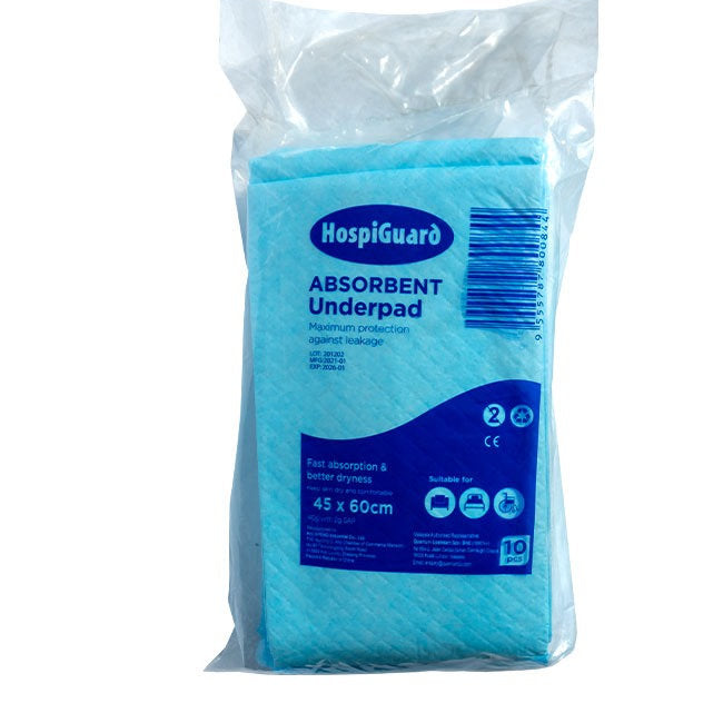 HOSPIGUARD 4PLY UNDERPAD 17IN X 24IN 45CM X 60CM 10S