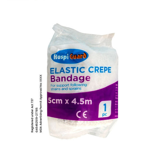 HOSPIGUARD ELASTIC CREPE BANDAGE 5CM X 4.5M 1S