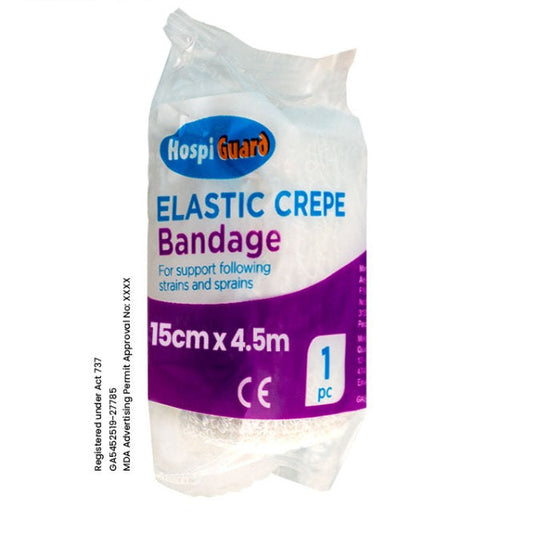 HOSPIGUARD ELASTIC CREPE BANDAGE 15CM X 4.5M 1S