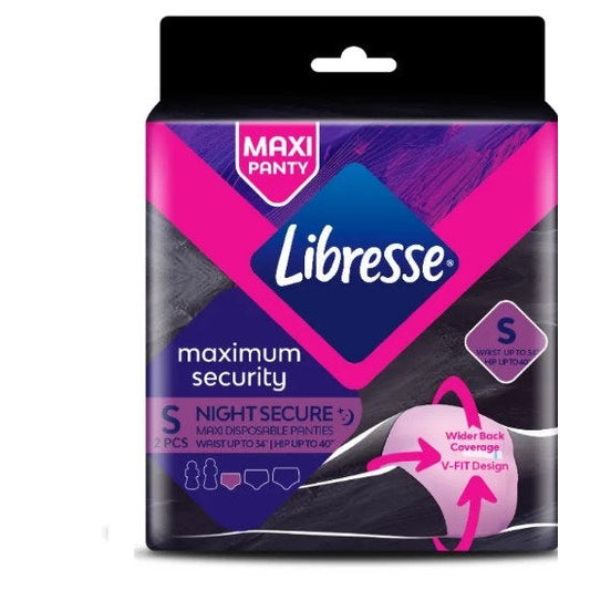 LIBRESSE MAX SECURITY NIGHT SECURE MAXI PANTIES S 2S