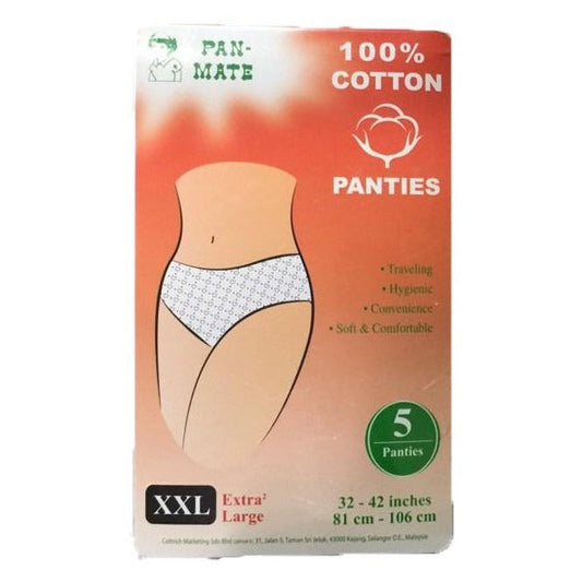 PAN-MATE 100% COTTON DISPOSABLE PANTIES XXL 5S