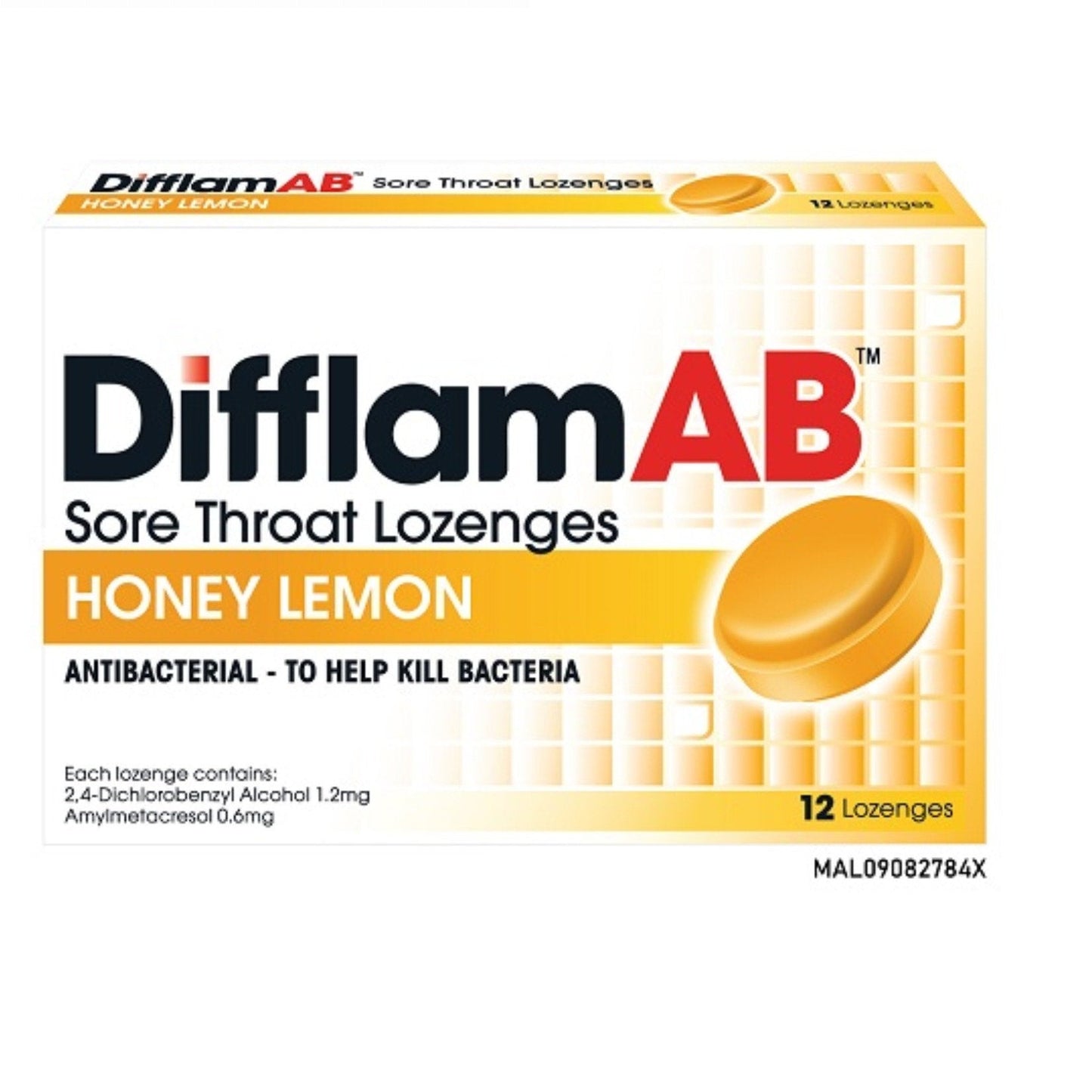 DIFFLAM AB LOZENGES HONEY LEMON 12S