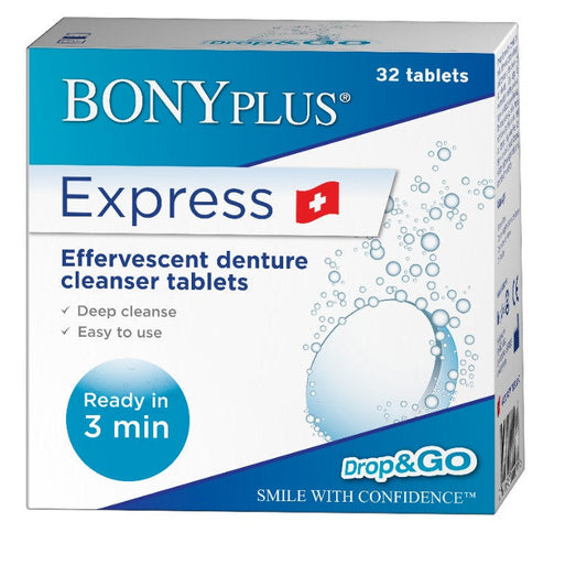 BONYPLUS EXPRESS EFFERVESCENT DENTURE CLEANSER TABLETS 32S