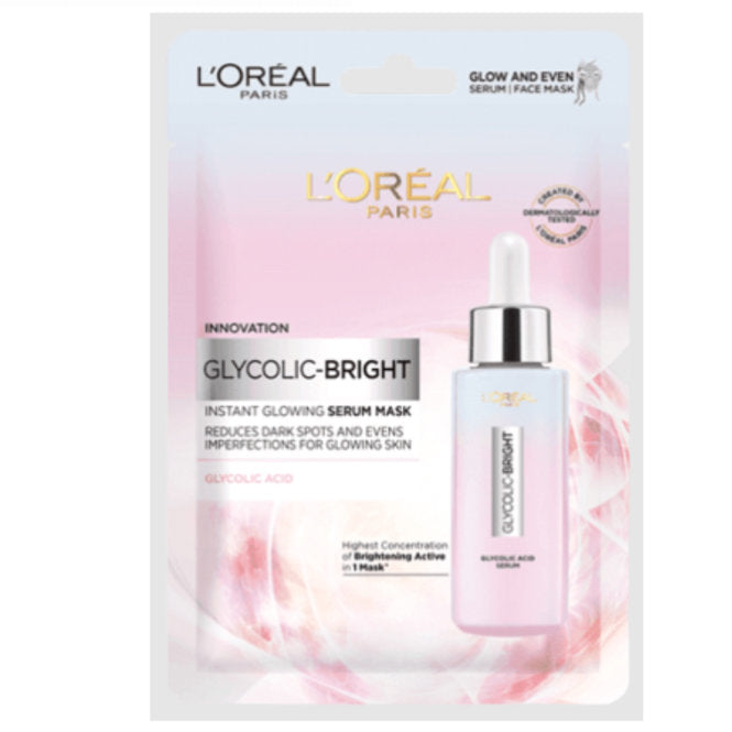 LOREAL GLYCOLIC-BRIGHT INSTANT GLOWING SERUM MASK 22G