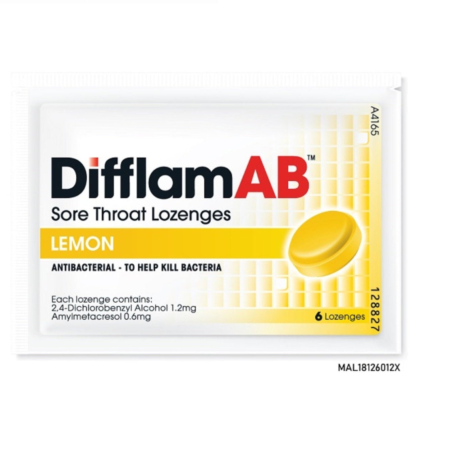 DIFFLAM AB LOZENGES LEMON 6S