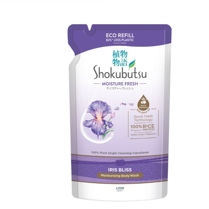 SHOKUBUTSU BODY WASH MOISTURE FRESH IRIS BLISS REFILL 500G