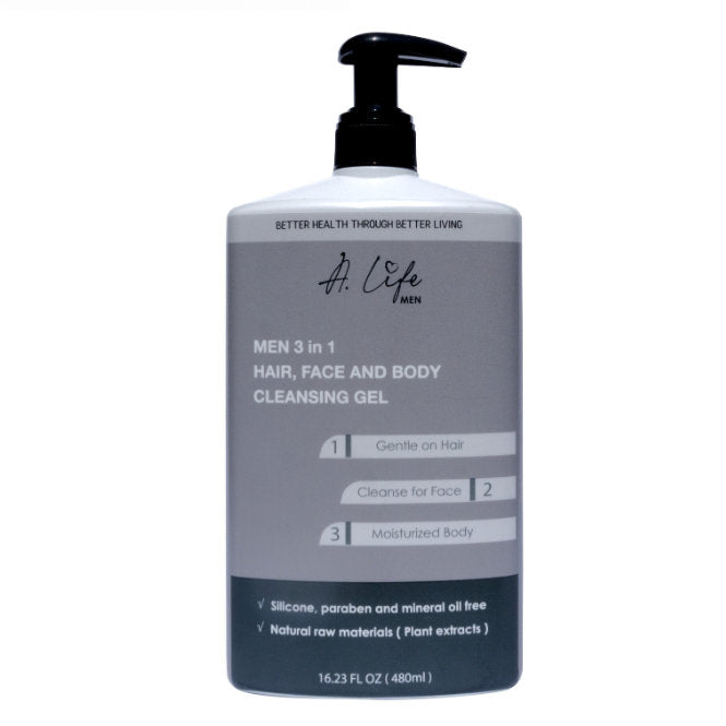 A.LIFE MEN 3-IN-1 CLEANSING GEL FOR HAIR  FACE & BODY 480ML