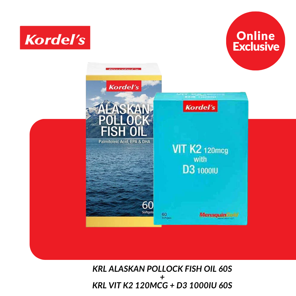 KRL ALASKAN POLLOCK FISH OIL 60S + KRL VIT K2 120MCG + D3 1000IU 60S