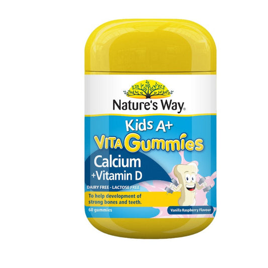 NATURES WAY KIDS CALCIUM + VITAMIN D GUMMIES 60S
