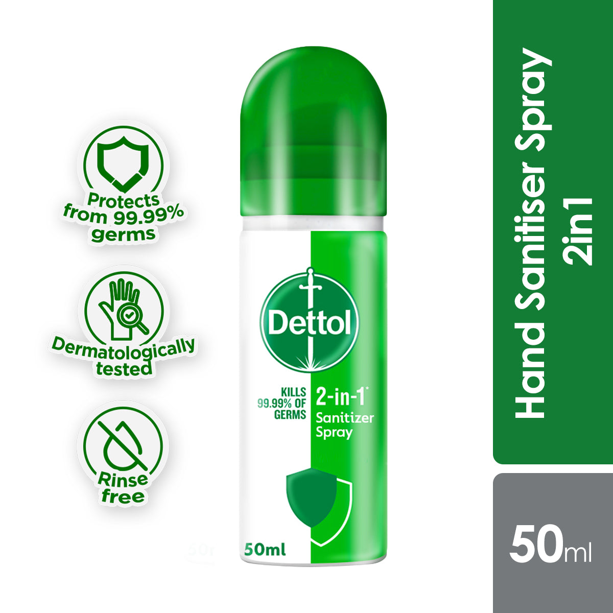 DETTOL 2-IN-1 SANITIZER SPRAY 50ML