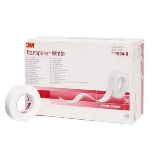 3M TRANSPORE WHITE 1/2IN X 10YD 24S
