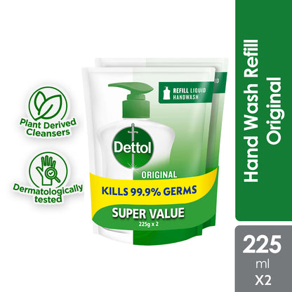 DETTOL HAND SOAP ORIGINAL REFILL 225ML 2S