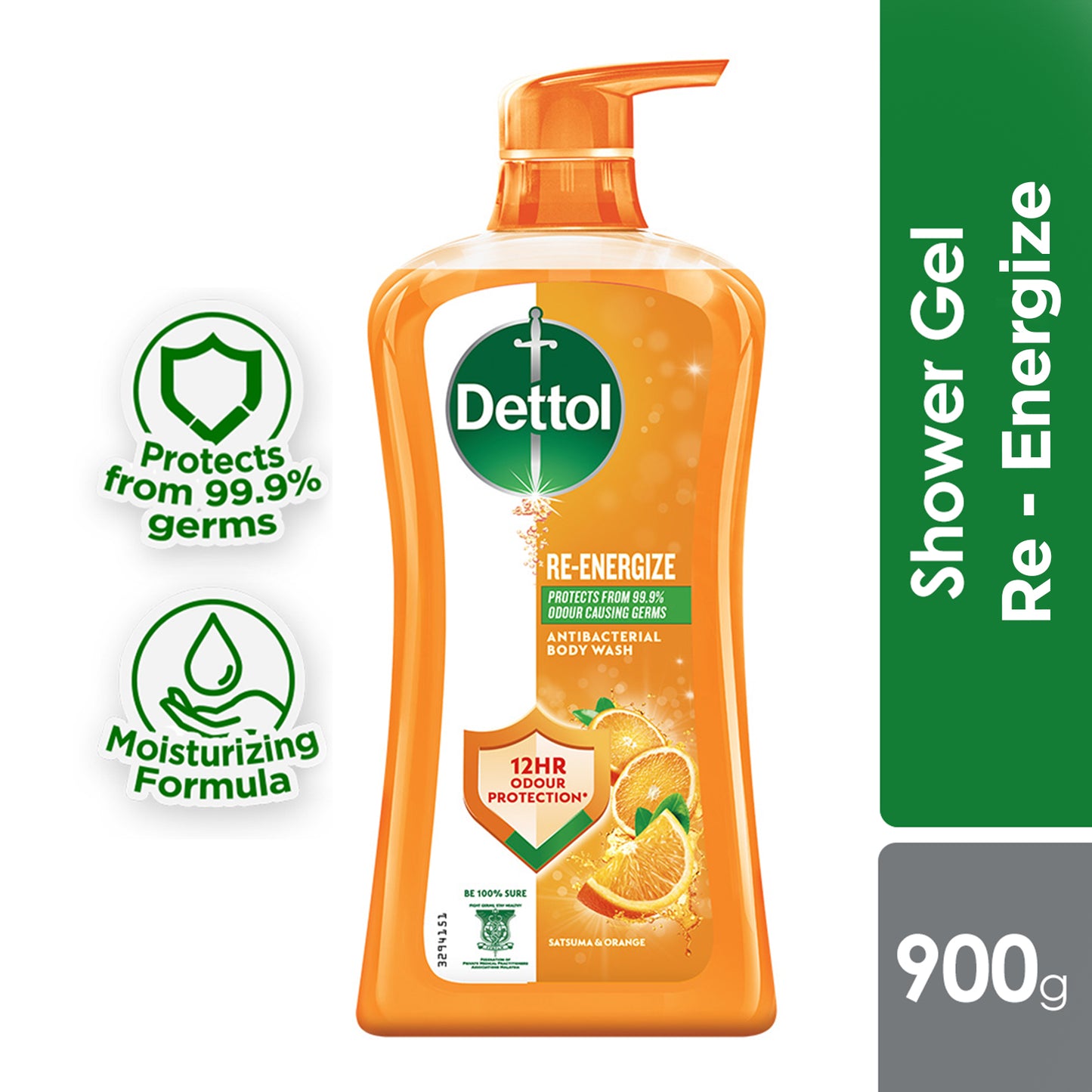 DETTOL SHOWER GEL RE-ENERGIZE 900G