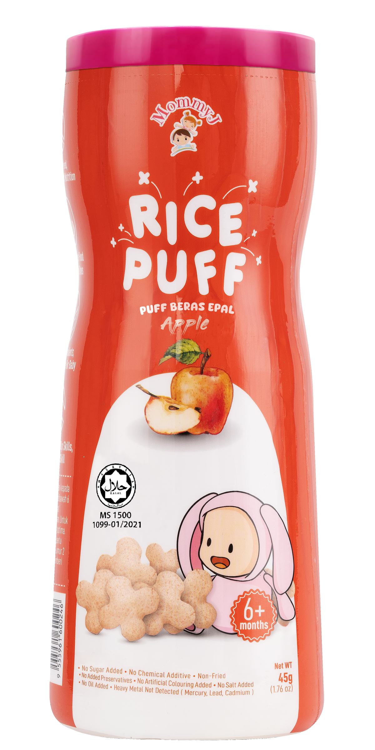 MOMMYJ PURE RICE PUFFS REAL APPLE 45G