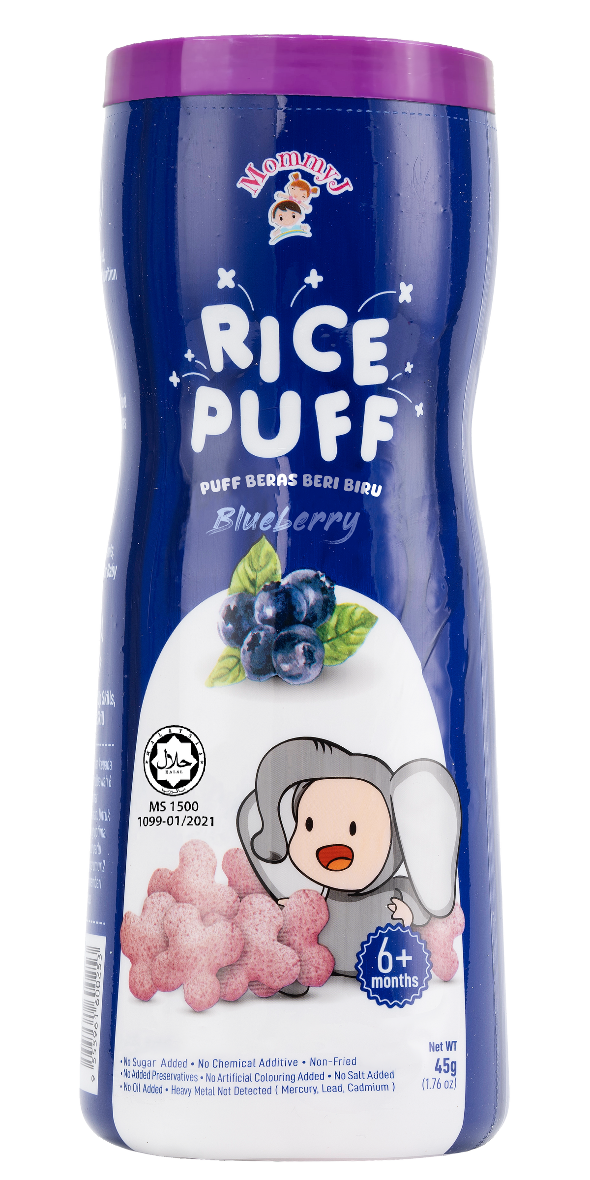 MOMMYJ PURE RICE PUFFS REAL BLUEBERRY 45G