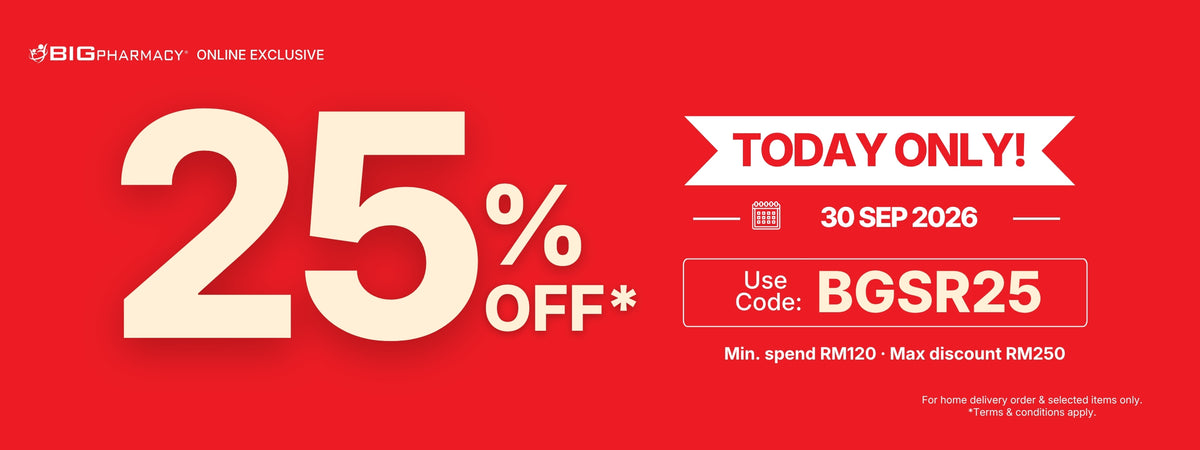 Proof of coupon - Big Pharmacy - Promo code: [[25% off]], min. spend RM120 on online essentials