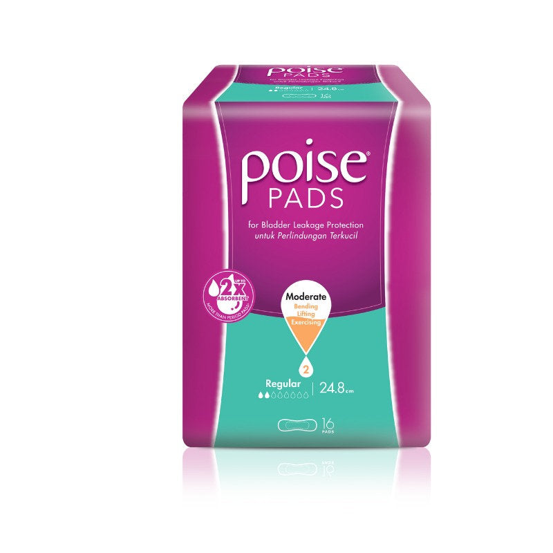 POISE PADS REG 16S