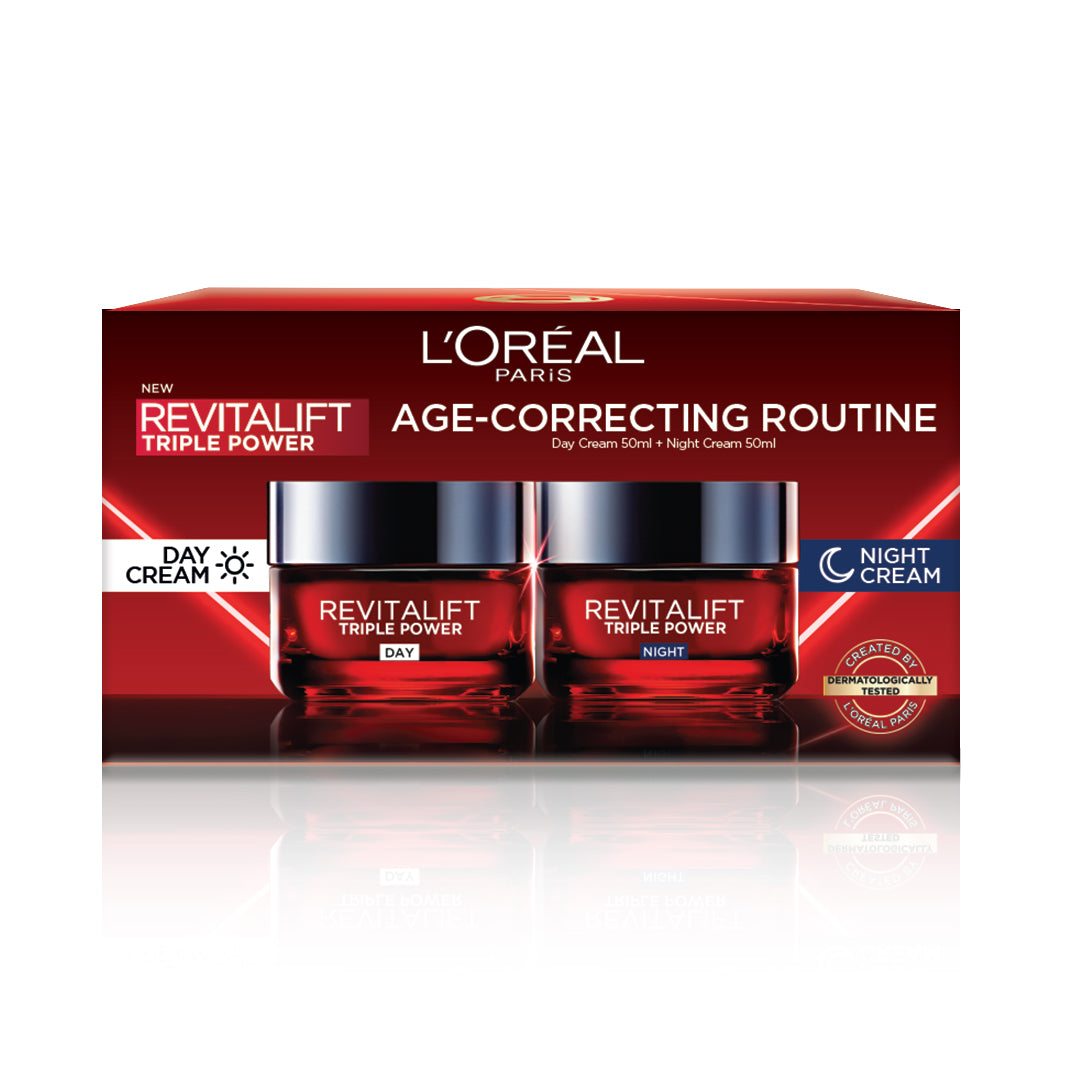LOREAL PARIS TRIPLE POWER DAY + NIGHT CREAM VALUE PACK