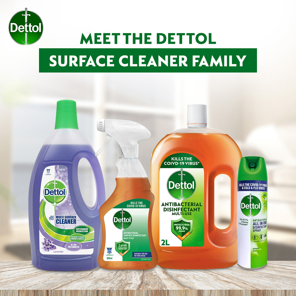 DETTOL ANTIBACTERIAL SURFACE DISINFECTAN TRIGGER SPRAY 500ML