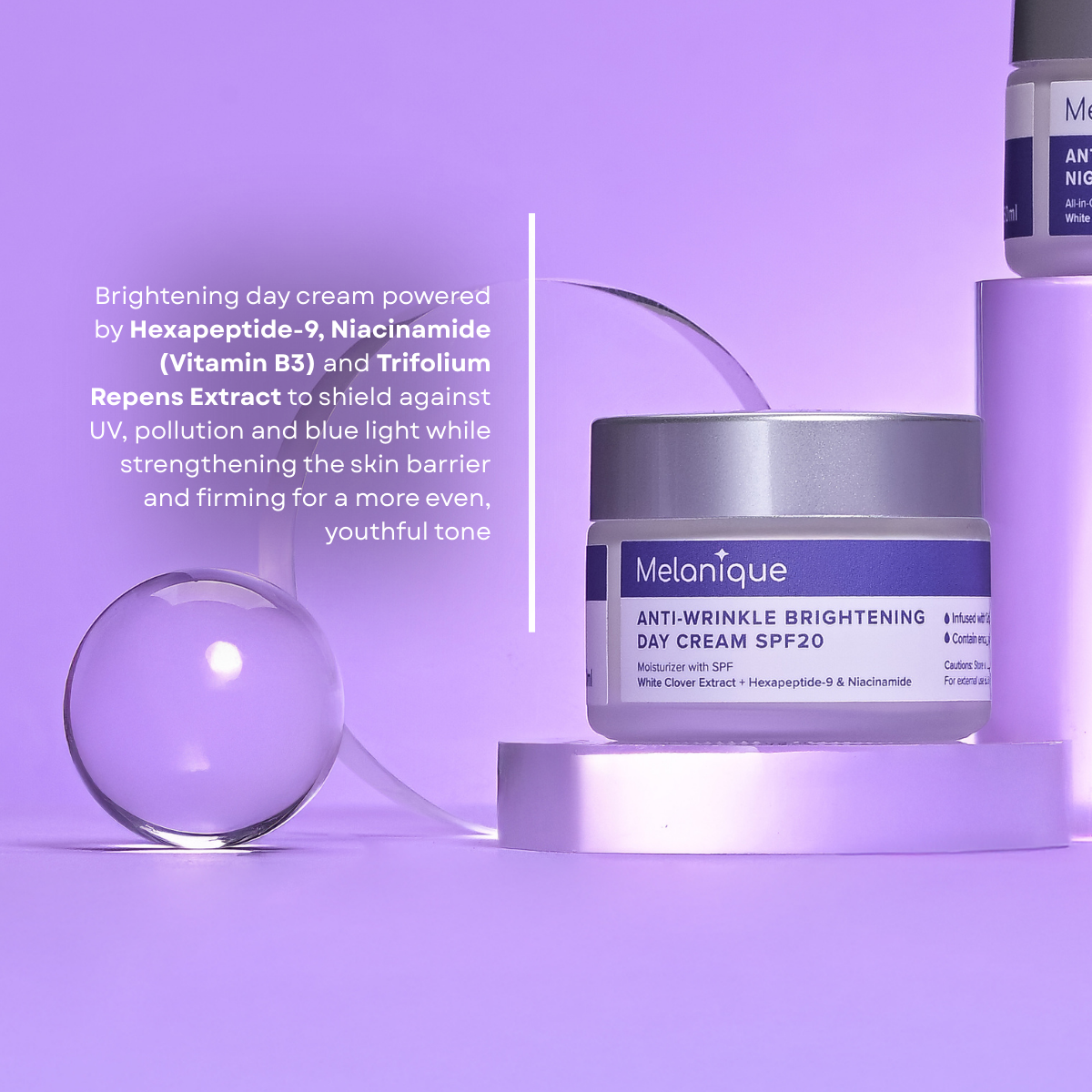 MELANIQUE ANTI-WRINKLE BRIGHTENING DAY CREAM SPF20 50ML