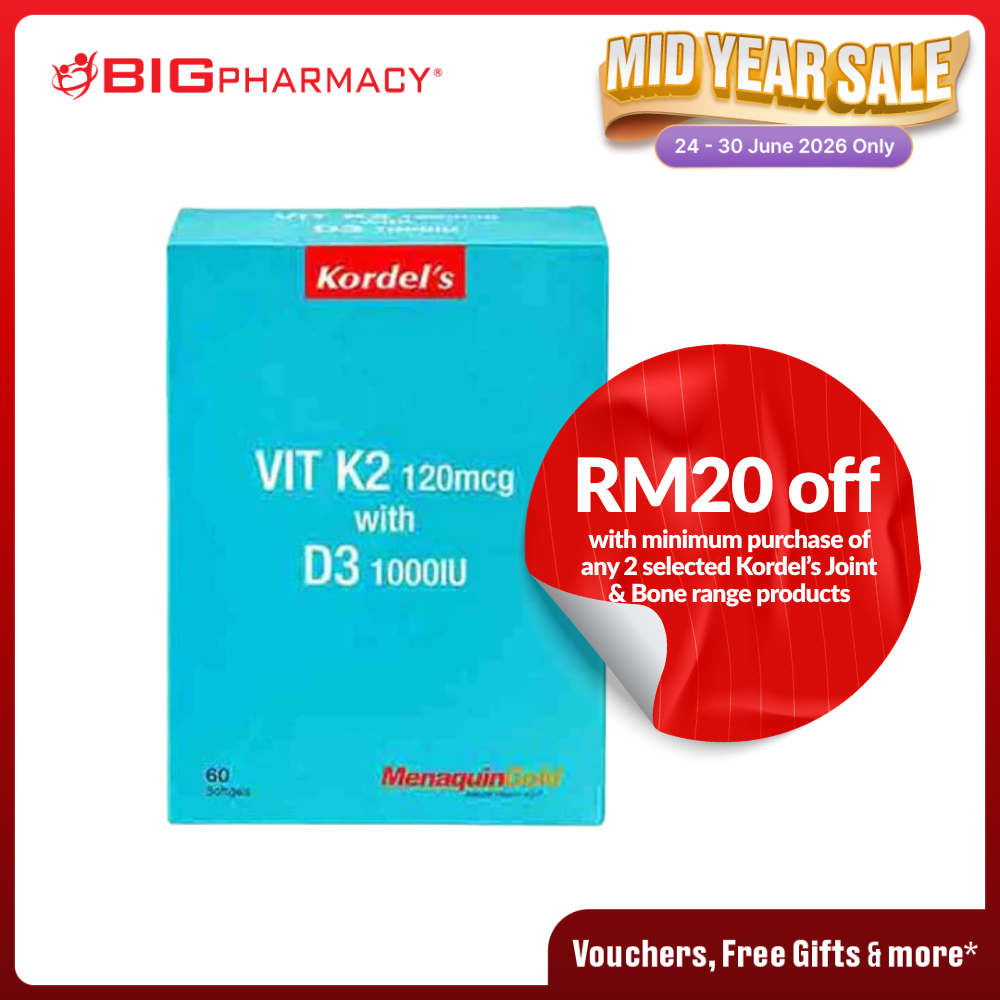 KORDELS VITAMIN K2 120MG+D3 1000IU 60S