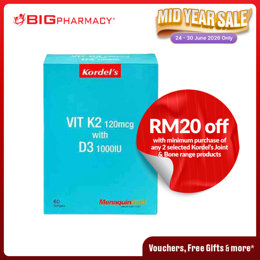 KORDELS VITAMIN K2 120MG+D3 1000IU 60S