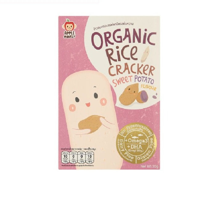 APPLE MONKEY ORGANIC RICE CRACKER SWEETPOTATO 30G