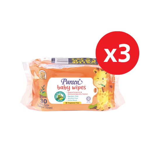PUREEN BABY WIPE FRAGRANCE-FREE 30s x 6