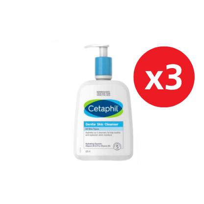 CETAPHIL GENTLE SKIN CLEANSER 500ML X3