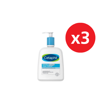 CETAPHIL HYDRATING FOAMING CREAM CLEANSER 236ML X3