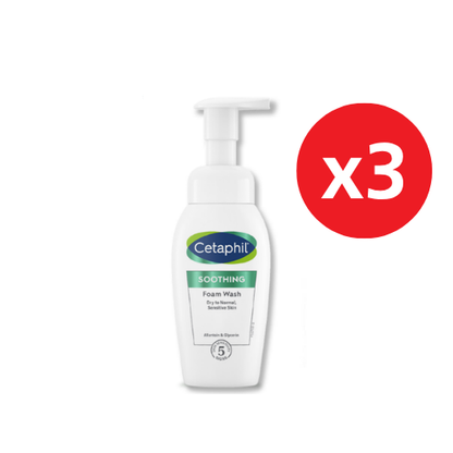 CETAPHIL SOOTHING FOAM WASH 200ML X3