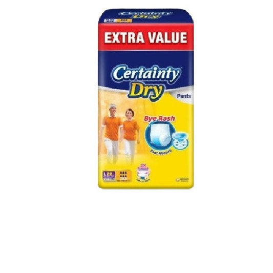 CERTAINTY DRY PANTS JUMBO PACK L 22S X 4