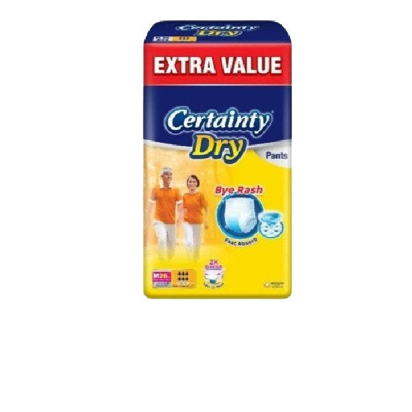 CERTAINTY DRY PANTS JUMBO PACK M 26S X 4