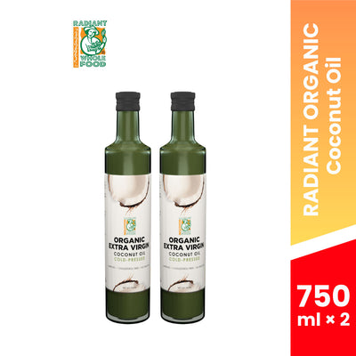 RADIANT Organic Extra Virgin Coconut Oil Cold Pressed 750ml × 2