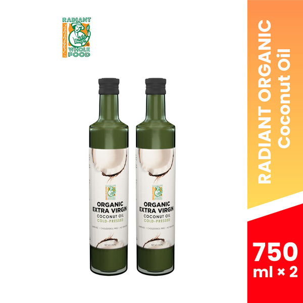 RADIANT Organic Extra Virgin Coconut Oil Cold Pressed 750ml × 2