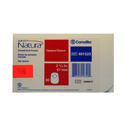 CONVATEC NATURA PLUS CLOSED END POUCH OPAQUE 57MM (416409) 30S