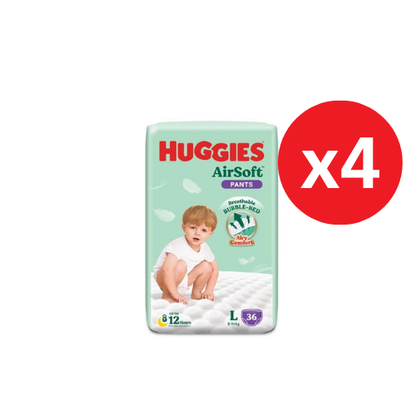 HUGGIES AIR SOFT PANTS L 36S × 4