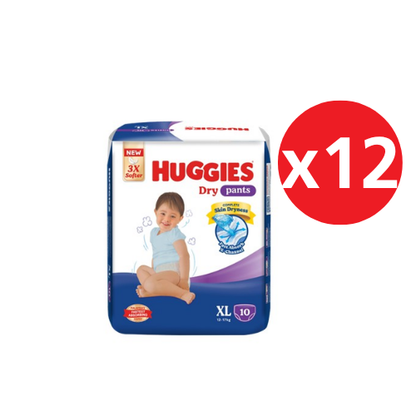 HUGGIES DRY PANTS XL 10S × 12