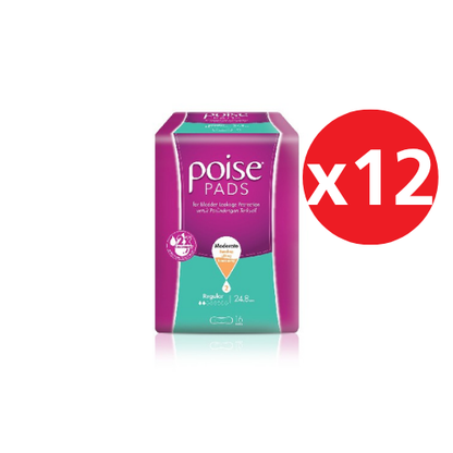 POISE PADS REG 16S x12