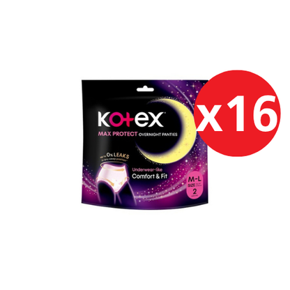 KOTEX OVERNIGHT PANTIES M/L 2S × 16