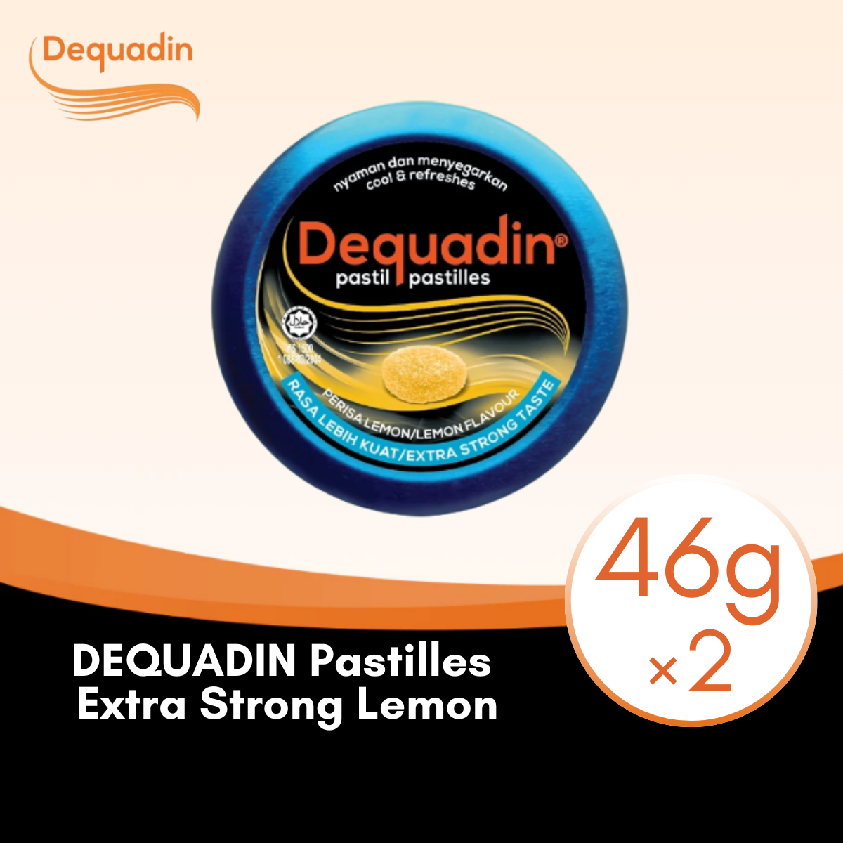 DEQUADIN PASTILLE XT STG LEM 46G × 2