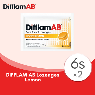 DIFFLAM AB LOZENGES LEMON 6S × 2