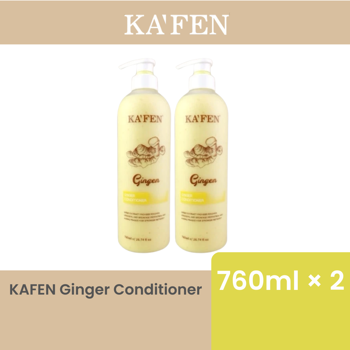 KAFEN GINGER CONDITIONER 760ML × 2