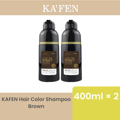 KAFEN HAIR COLOR SHAMPOO BROWN 400ML × 2