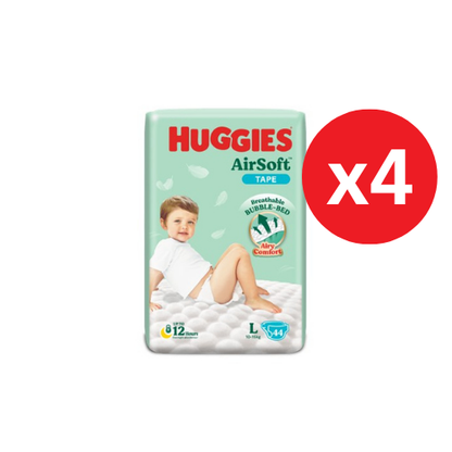 HUGGIES AIR SOFT DIAPERS L 44S × 4
